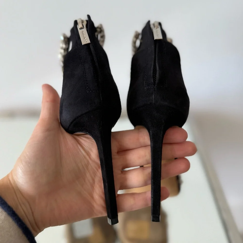 EUC JIMMY CHOO Josefine Crystal Strappy Cocktail Stiletto Sandals